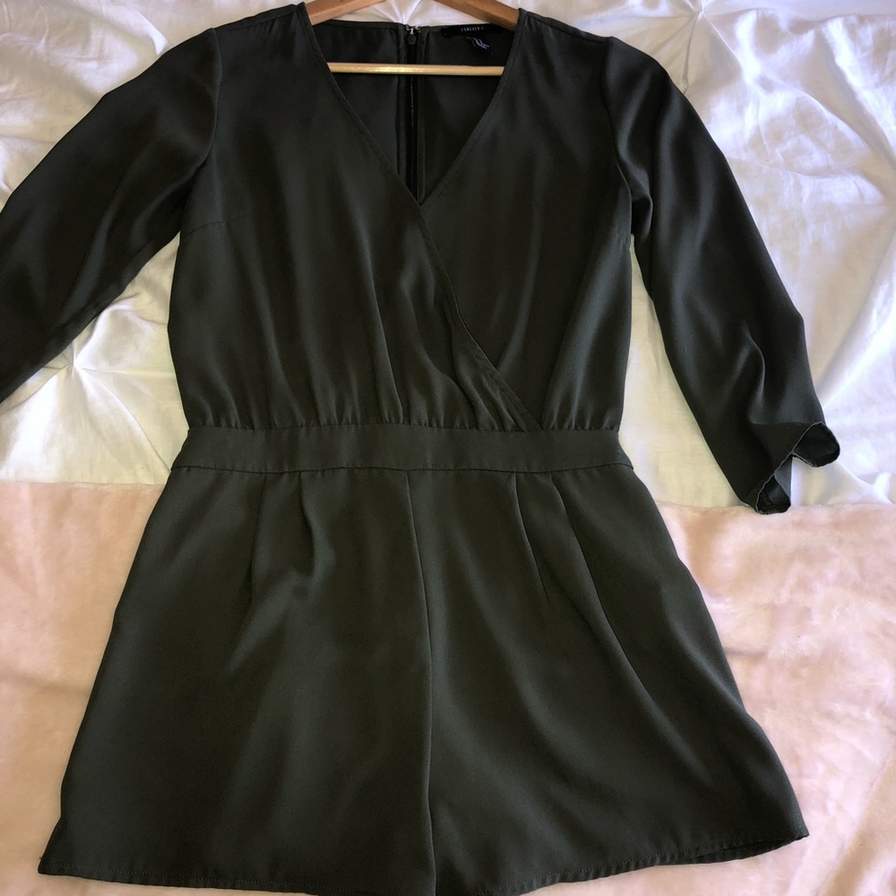 Olive green romper